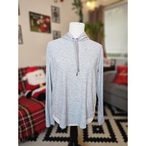 Old Navy Active Hoodie  M Heather Steel Gray Grey Navy Blue Golf